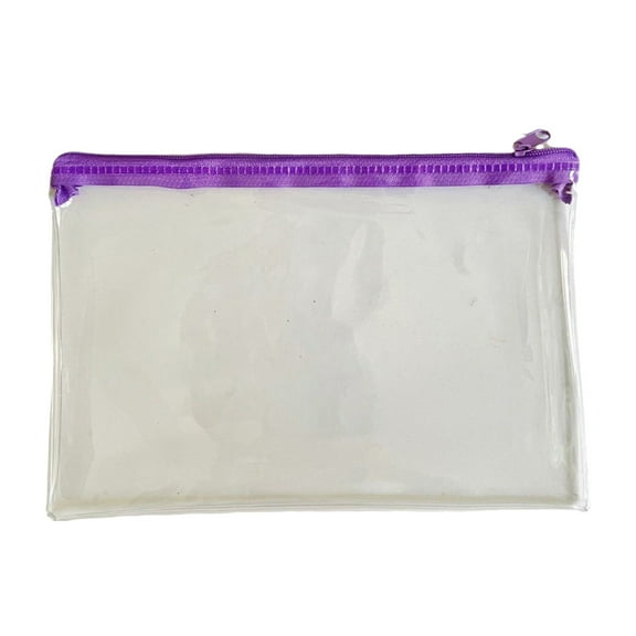 DJJGXAN 1 Pcs Clear Zipper Plastic Envelopes Poly Zip Envelop File Small Plastic Envelopes Bill Document Bag Pocket Files Zipper Folders for School Office Supplies, 7 Assorted Colors, 8.6” x 5.7”