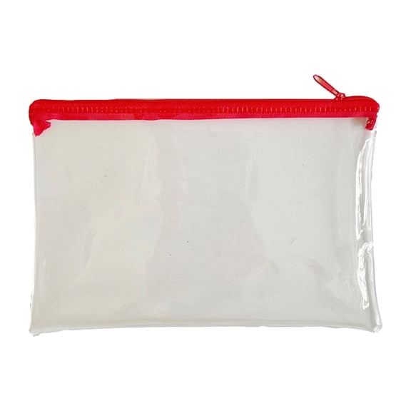 DJJGXAN 1 Pcs Clear Zipper Plastic Envelopes Poly Zip Envelop File Small Plastic Envelopes Bill Document Bag Pocket Files Zipper Folders for School Office Supplies, 7 Assorted Colors, 8.6” x 5.7”
