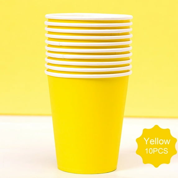 DJJGXAN 10 Pcs 9 Oz Bathroom Paper Cups, Disposable Paper Cups, Small Mouthwash Cups, Paper Coffee Cups Cold Beverage Drinking Cup for Party, Travel and Event