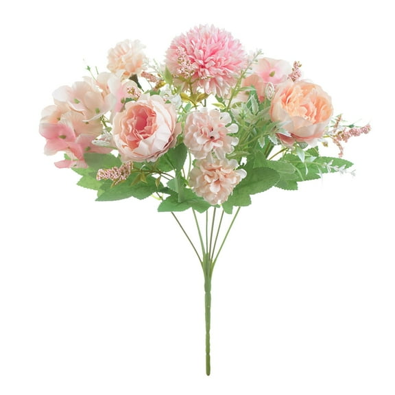 DJJGXAN 1PCS Artificial Flowers Bouquet Fake Peony Silk Hydrangea Flower Simulation Flower Artificial Rose Flower Realistic Flower Arrangements with Stems for Wedding Home Centerpieces Decor, 12.59"