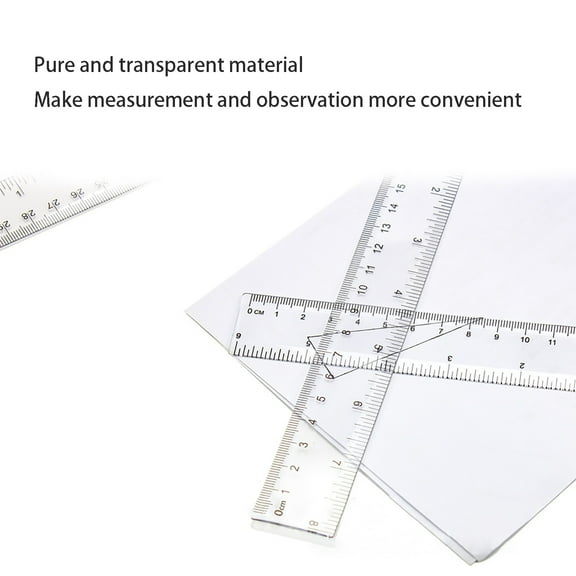 DJJGXAN 1PCS Clear Ruler, 12 Inch Plastic Rulers for Home, or Office, Clear Plastic Rulers
