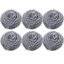DJJGXAN 6 Pack Stainless Steel Wool Scrubber Steel Wool Scrubber, Metal Kitchen Scrubbing Sponges, Dishwashing Scouring Pads, Stainless Steel Scrubbers for Cleaning Dishes, Pots, Pans, Ovens