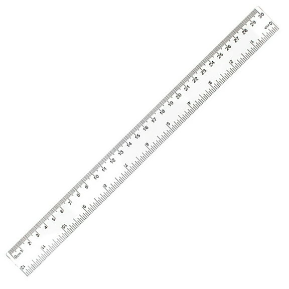 DJJGXAN Clear Plastic 12 Inch Straight Ruler, Shatterproof With Inches and Centimeters for Office (1pcs 30cm)