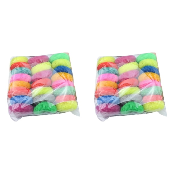 DJJGXAN Durable Non-Scratch Nylon Scouring Pads Plastic Mesh Scouring Washing Cleaning Scrubber Pad Round Cleaning Pads Kitchen Scrubbers for Non-Stick Cookware 48 Pack