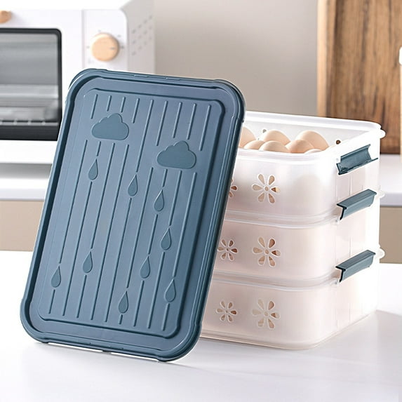 DJJGXAN Egg Container With Lid for Refrigerator Organization- 1 Pack - Clear Stackable Egg Holder for Kitchen or Pantry Organizers and Storage