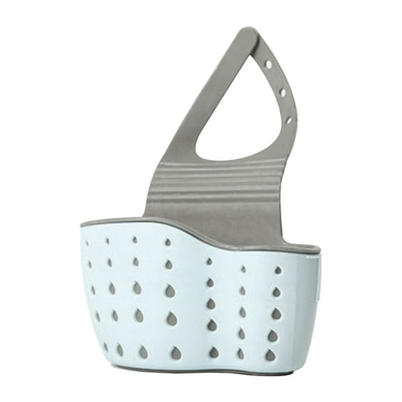 DJJGXAN Kitchen Sink Caddy Sponge Holder Silicone Plastic Soap Holder Hanging Ajustable Strap Faucet Caddy with Drain Holes for Drying