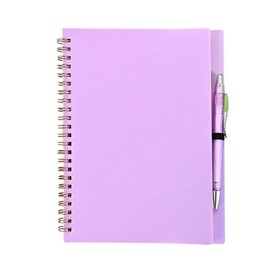 DJJGXAN Lined Spiral Journal Notebook with Retractable Ballpoint Pen for Women & Men, College Ruled Hardcover Notebook for Work & Note Taking, Journals for Writing, A5 Size
