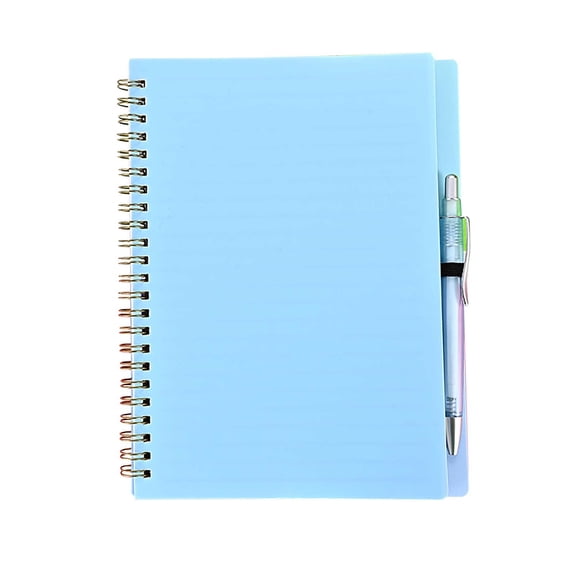 DJJGXAN Lined Spiral Journal Notebook with Retractable Ballpoint Pen for Women & Men, College Ruled Hardcover Notebook for Work & Note Taking, Journals for Writing, A5 Size