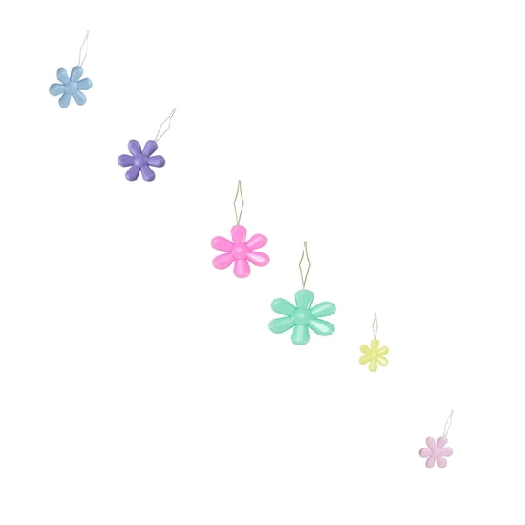 DJJGXAN Needle Threaders 6 pcs Plastic Flower Head Sewing Machine Needle Threader Assorted Colors Plastic Flower Head Wire Loop Needle Threaders for Hand Stitching Embroidery Needle Threader Tool