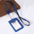 thumbnail image 1 of DJJGXAN PU Leather ID Badge Holder with Lanyard, Sided Zipper ID Badge Holder with Clear ID Window and Credit Card Slot and PU Leather Lanyard for Badge Credit Cards College ID Cards, 1 of 5