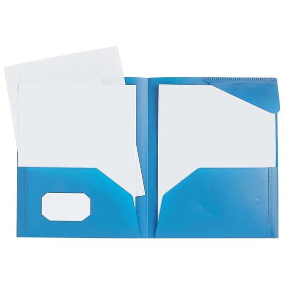 DJJGXAN Plastic Folders with Pockets (1 Pack), Durable Heavy Duty File Folders with Business Card Slot, Two-Pocket Folders, for School, Work, Office, Letter Size, Assorted Colors