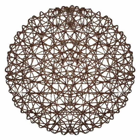 DJJGXAN Round Placemats 6 Packs for Dining Table, 15 Inch Paper Woven Boho Decorative Circle Place Mat for Wedding Christmas Thanksgiving Day Holiday Dinner
