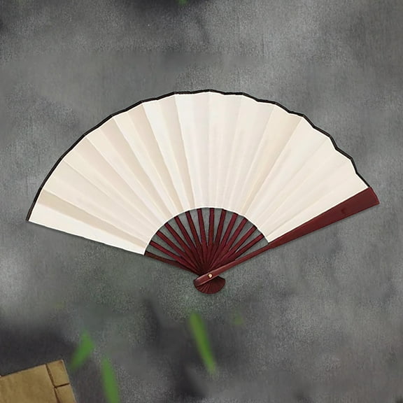 DJJGXAN Solid Handheld Fans, Silk Folding Fans with Wooden Frames Bamboo Silk Fan Foldable Chinese Foldable Fan for Dancing Wedding Party Props Decoration