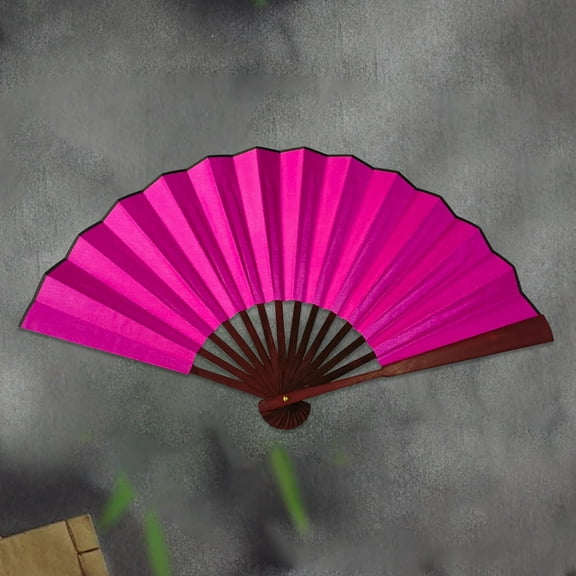 DJJGXAN Solid Handheld Fans, Silk Folding Fans with Wooden Frames Bamboo Silk Fan Foldable Chinese Foldable Fan for Dancing Wedding Party Props Decoration