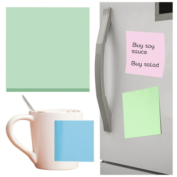 DJJGXAN Super Sticky Notes, 100 Sheets Sticky Note Pads, 3 x 3 in., Self-Stick Note Pads, Office Supplies Products, Sticky Notes for Vertical Surfaces, Monitors, Walls and Windows