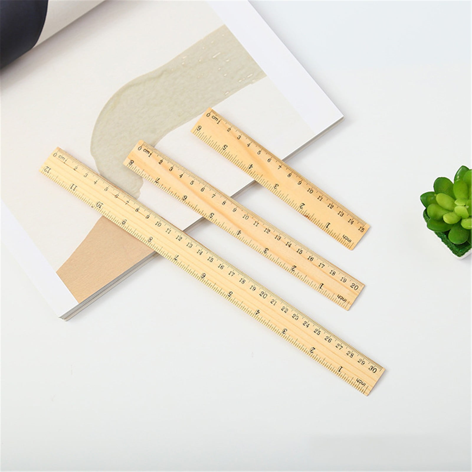 DJJGXAN Wooden Ruler Straight Ruler Wood Rulers Measuring Tool for ...