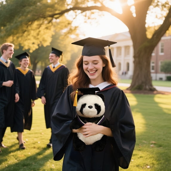 DJKDJL 7.8" Graduation Panda Stuffed Animal with Tassel Cap & Sash, Class of 2026 Commemorative Plush Toy, Congratulations Graduate Gift for Preschool, Kindergarten, High School and College