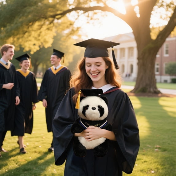 DJKDJL 7.8" Graduation Panda Stuffed Animal with Tassel Cap & Sash, Class of 2026 Commemorative Plush Toy, Congratulations Graduate Gift for Preschool, Kindergarten, High School and College