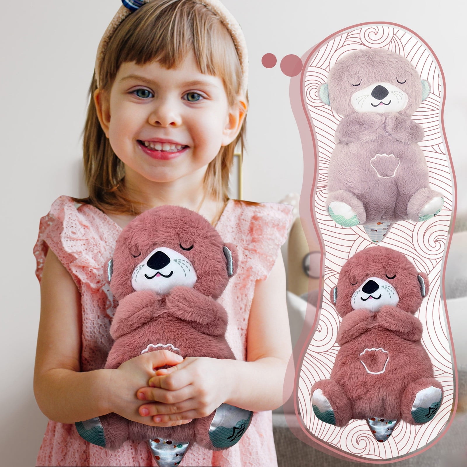 DJKDJL Baby Soothing Otter Plush, Musical Stuffed Animal Plush Toy