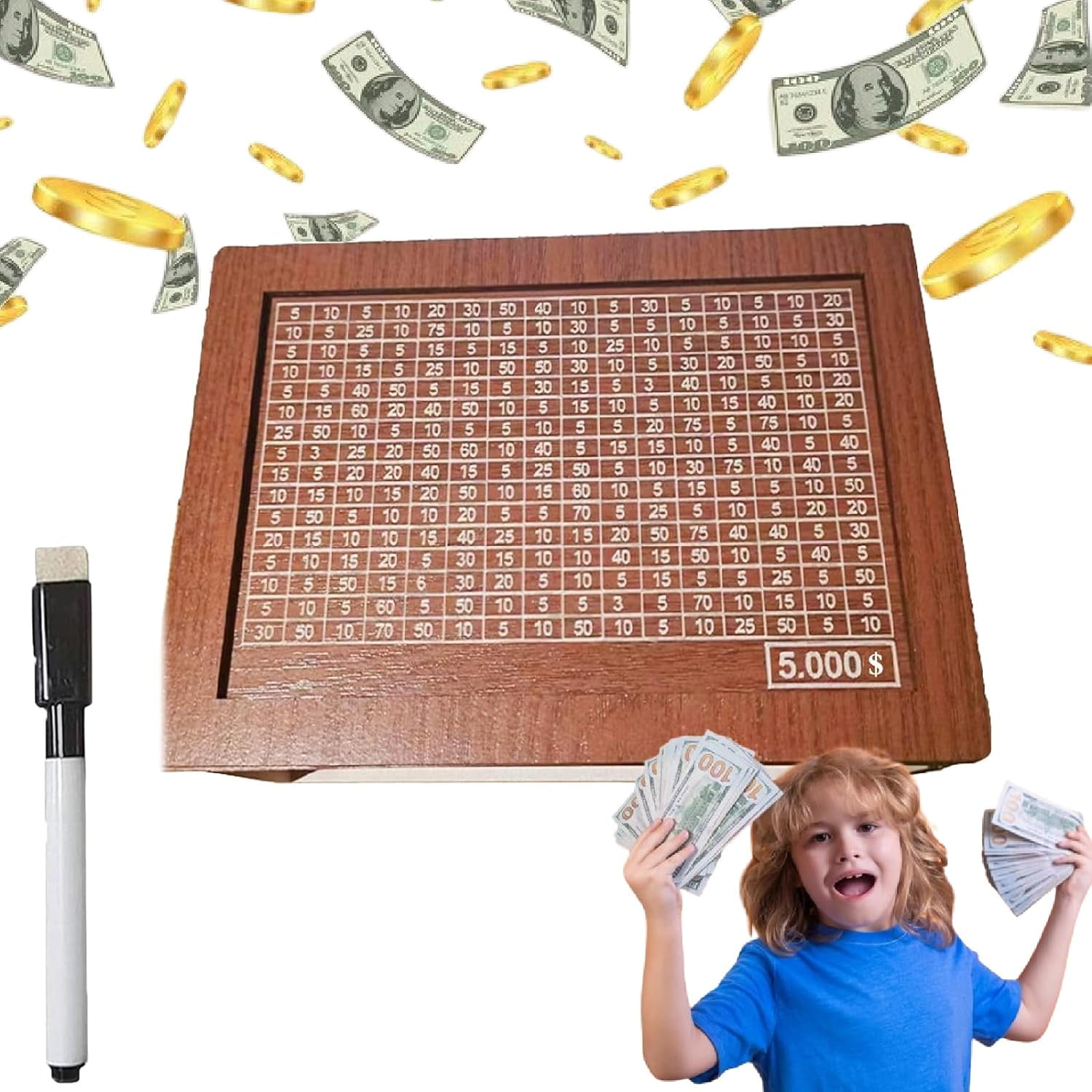 DJKDJL Cash Saver Box, Money Saving Box, Retro Money Saver Box with