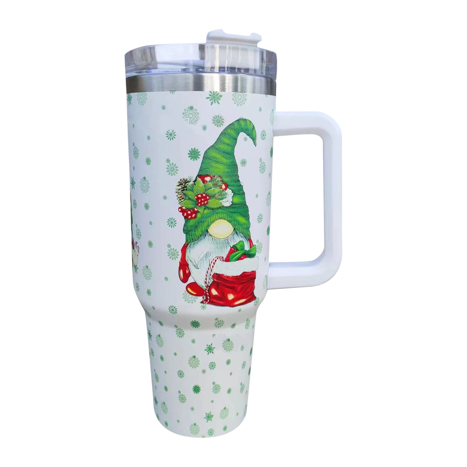 DJKDJL Christmas Tumbler with Handle 40 oz Tumbler With Handle and Lid  Stainless Steel Wall Vacuum Insulated Tumblers Travel Mug for Hot and Cold  Beverages Thermos Travel Coffee Mug F 