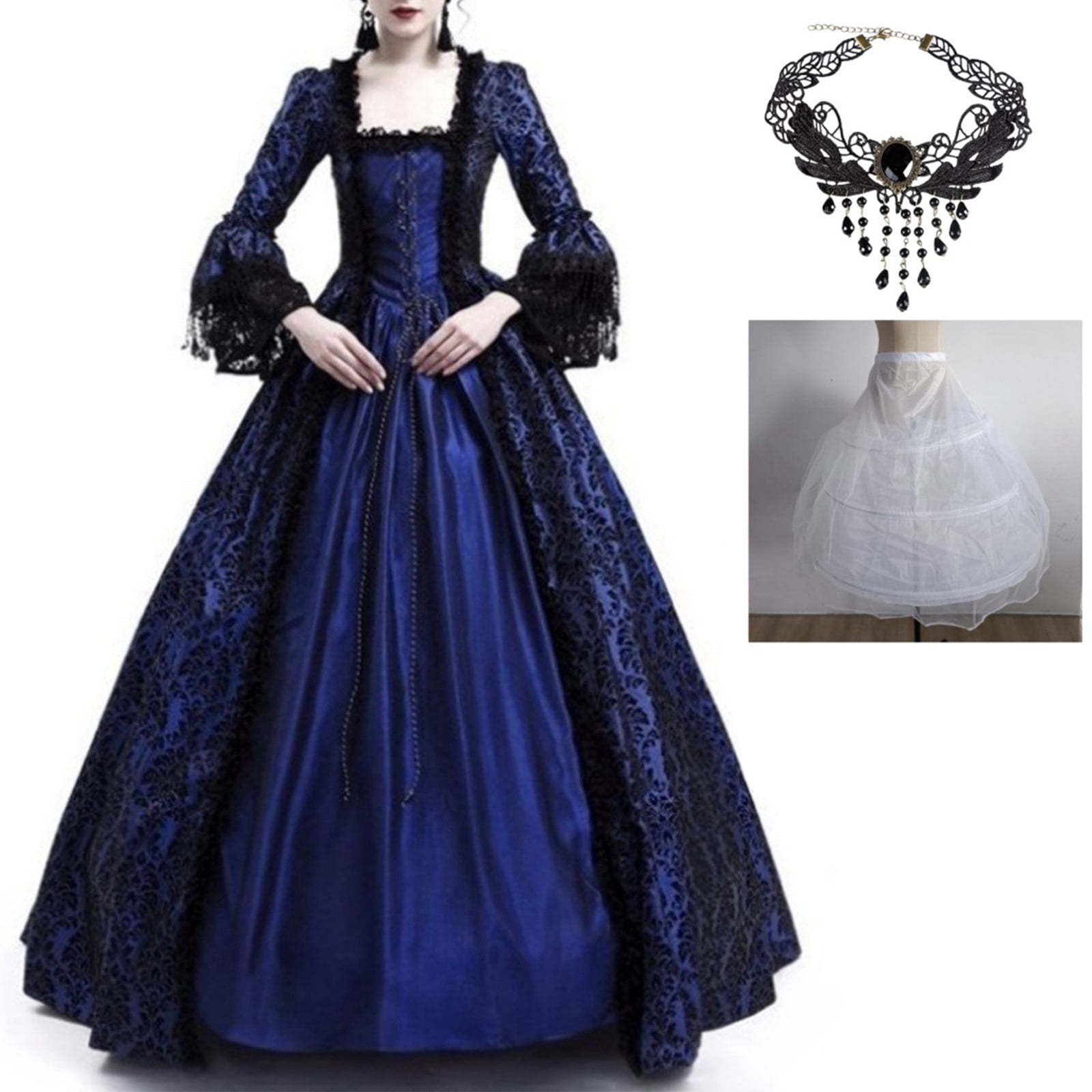 DJKDJL Classical Lace Long Fluffy Skirt Cosplay Halloween Costumes — free download