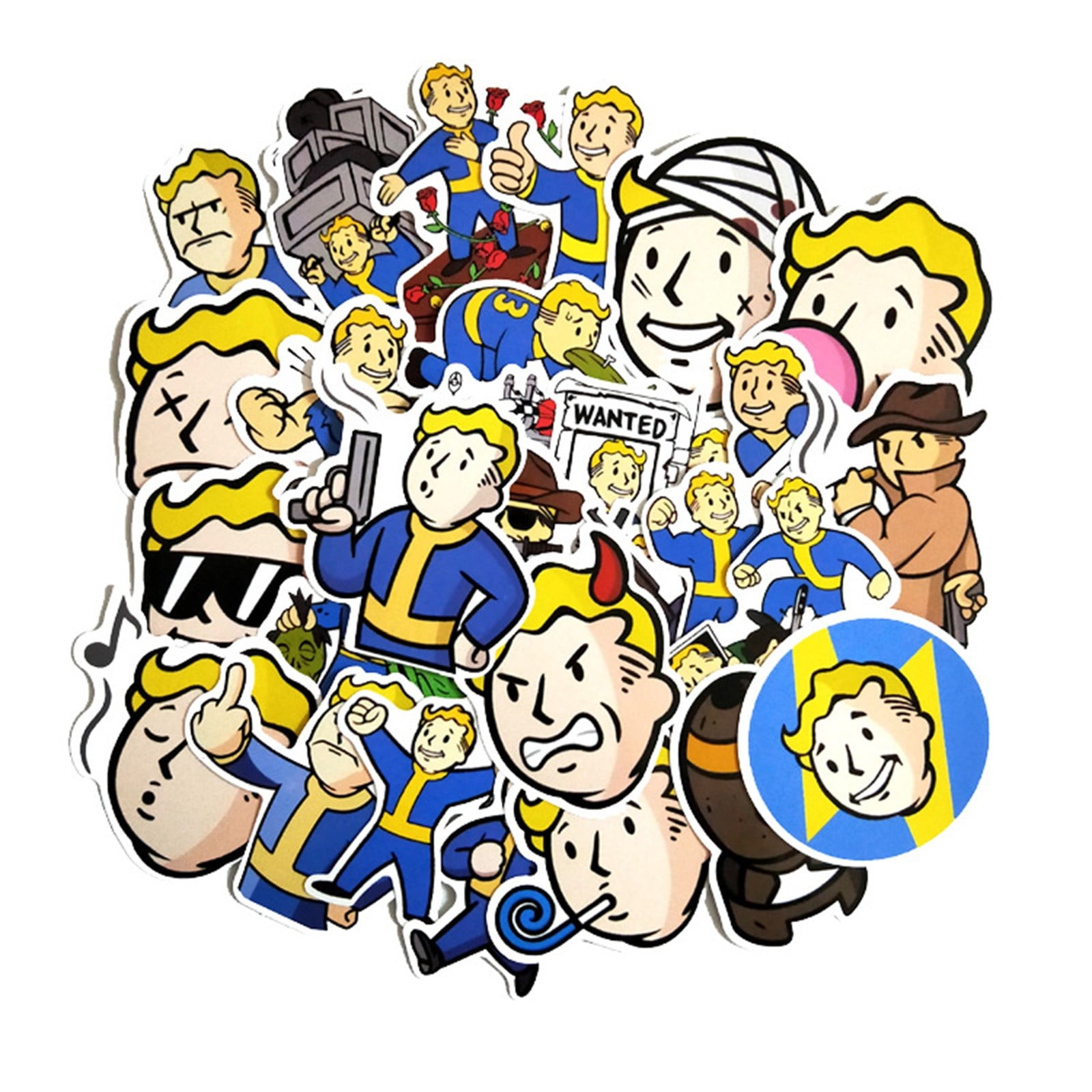 DJKDJL Fallout Merchandise 29 Pcs Stickers 2.36 In Cool Game Characters Sticker Toys Perfect Gift for Fans