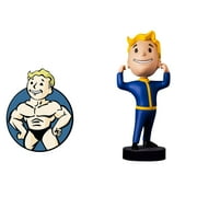 DJKDJL Fallout Vault Boy Bobblehead Figure Toy, 5.5" Fallout Vault Boy Bobblehead Collectibles, Fallout Series 4 Merch Fallout Vault Figures Birthday Christmas Gifts for Kids and Fans( Strength )