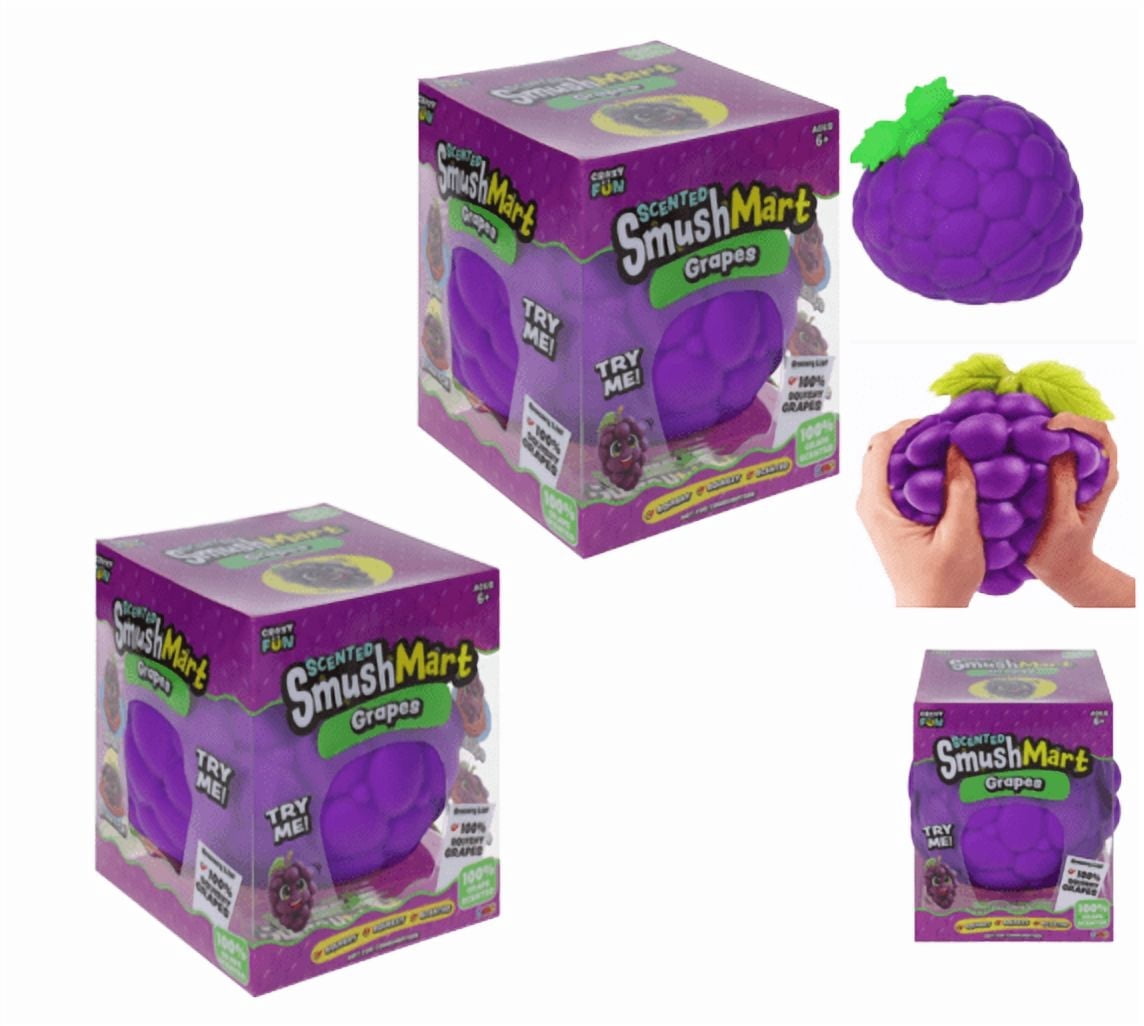 DJKDJL Grape Squishy Set of 2,  5” Smush Grapes Mart Viral Limited Edition Squishy Fun, Soft Sensory Stress Relief Tools for Teens & Adults