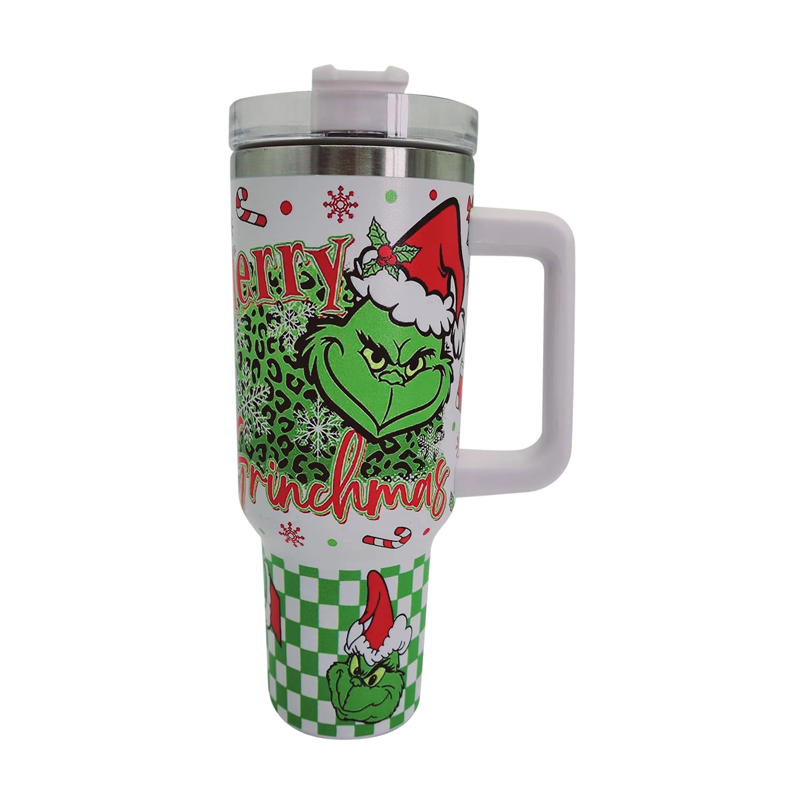 40 oz Tumbler with Handle and Lid, Grinch Tumbler Cup, Stainless Steel Grinch  Cup Reusable Insulated Cup and Water Tumbler Cup with Grinch Pateern, Best  Christmas Gifts for Car Cup Holder,Travel,Gym 