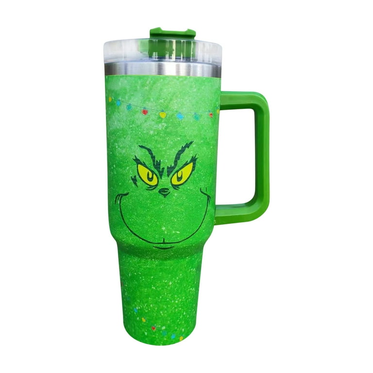 40oz Grinch Stainless Steel Tumblers with Handle Travel Mug