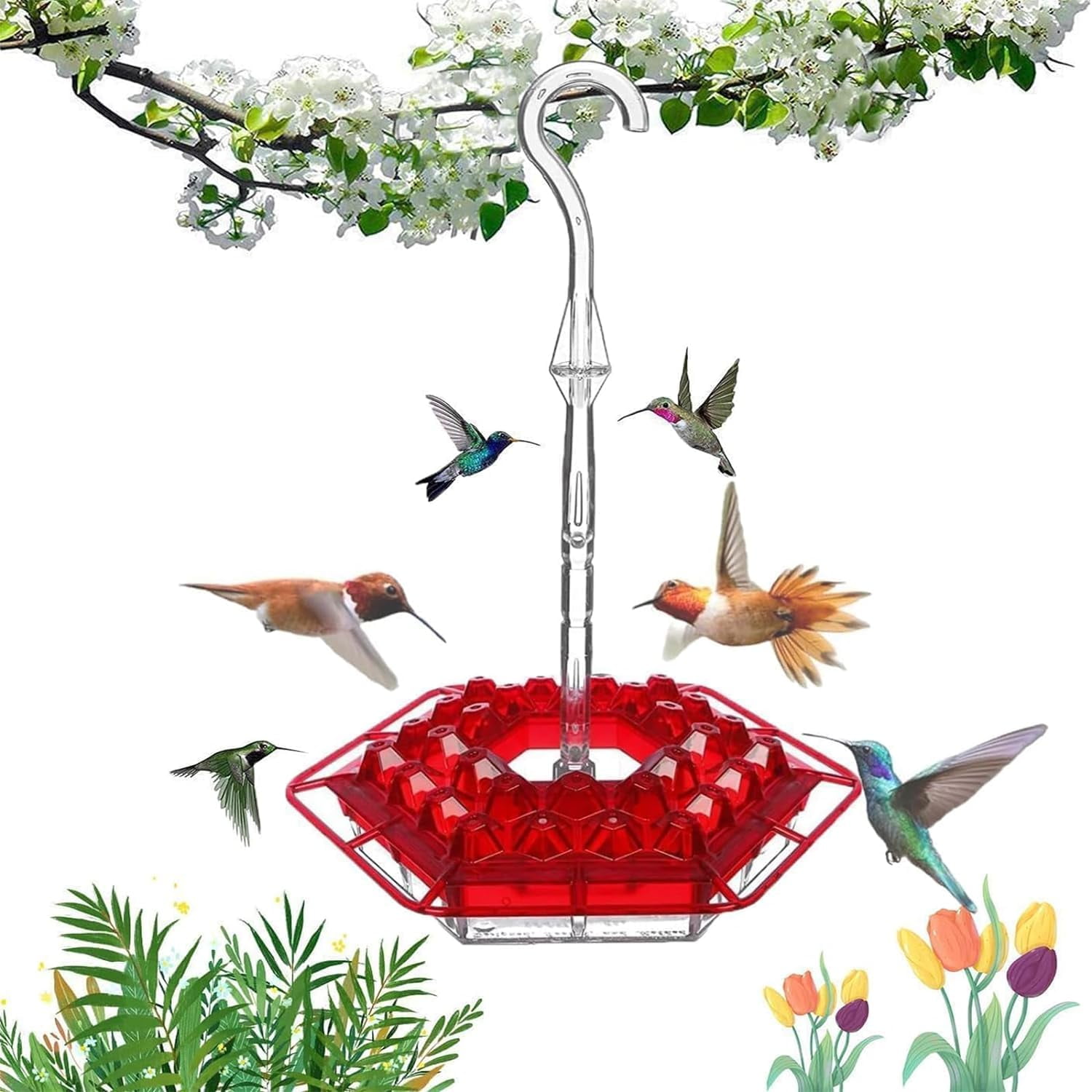 DJKDJL Hummingbird Feeders for Outdoors Hanging, 2024 New Sherem