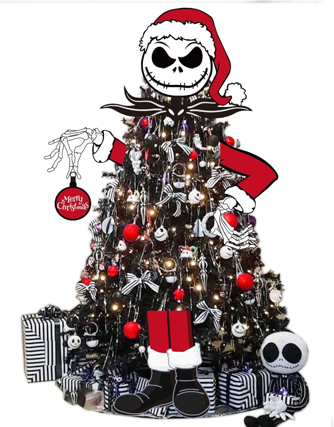 DJKDJL Large Christmas Tree Topper,Gothic Halloween Christmas Decor for Tree,Nightmare Before Christmas Tree Topper Christmas Decor for Christmas Tree Decorations