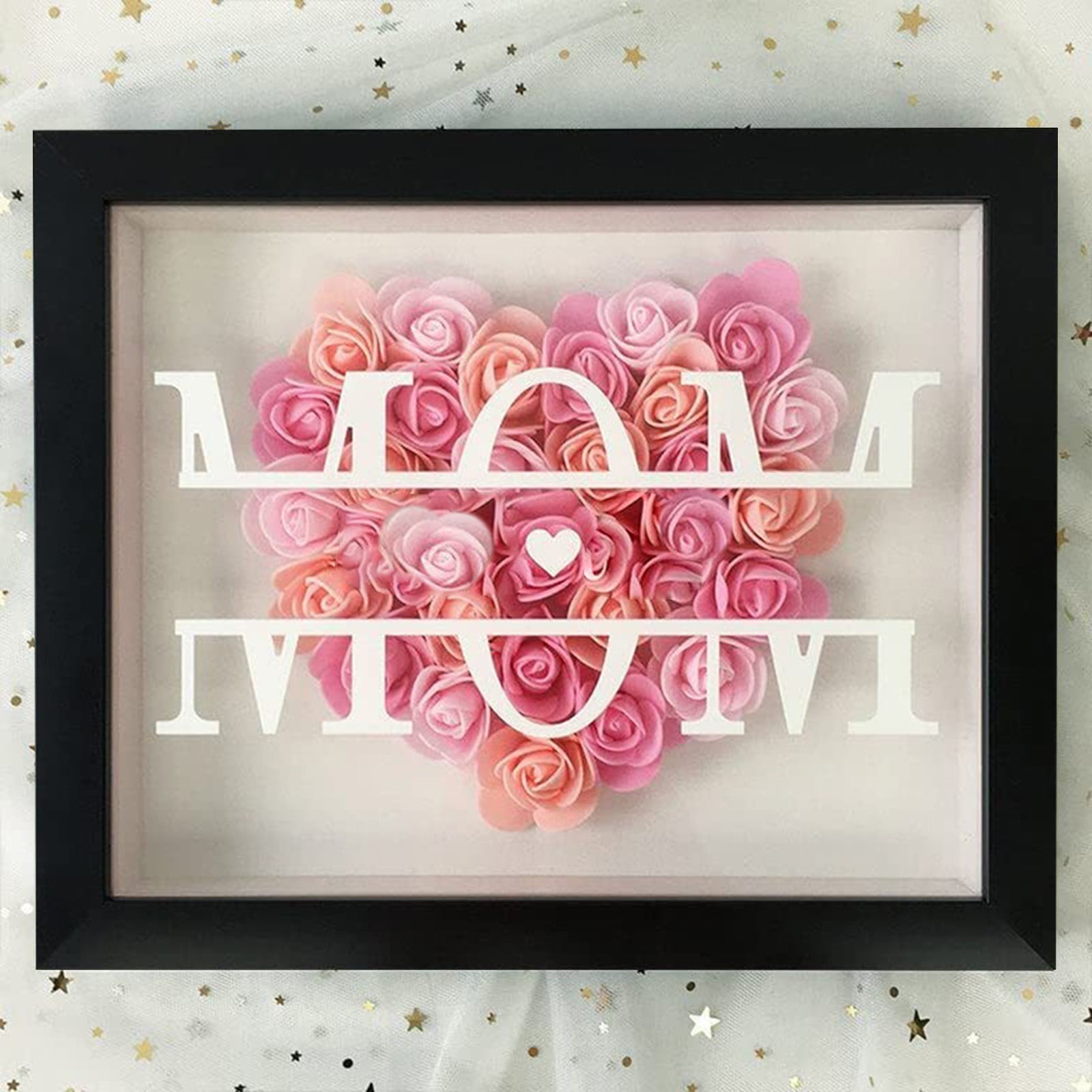 Mother's Day Gift, Mother's Day Frame, Gift for Mom, Paper sold Roses Shadowbox Frame Custom Art for Mom