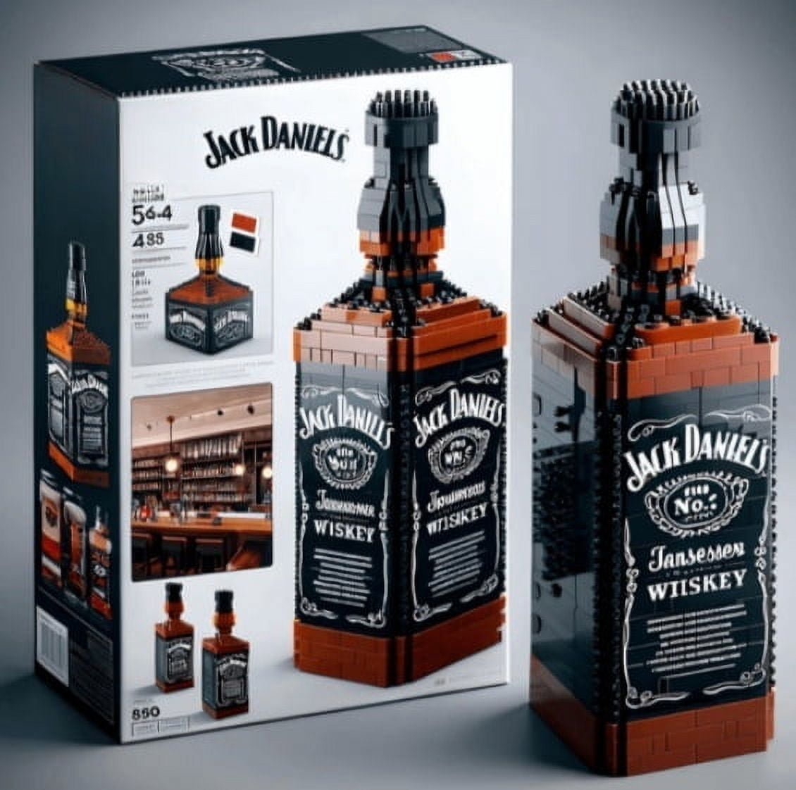 DJKDJL Whiskey Bottle Building Blocks Kit, Creative Wine Bottle ...