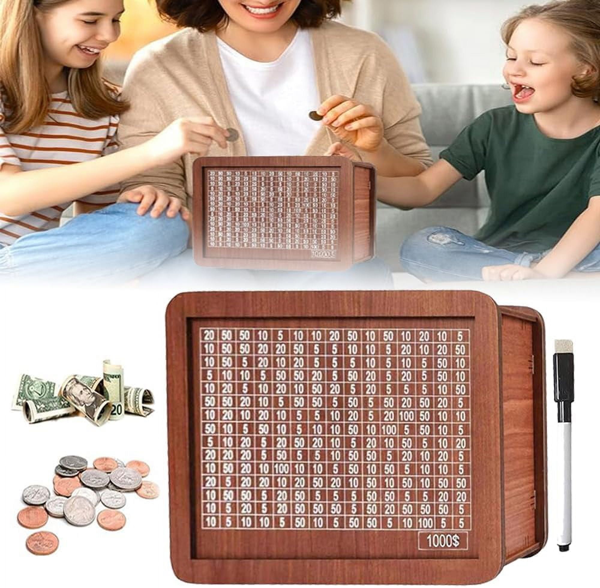 DJKDJL Wooden Money Box with Money Target and Numbers with Counter ...
