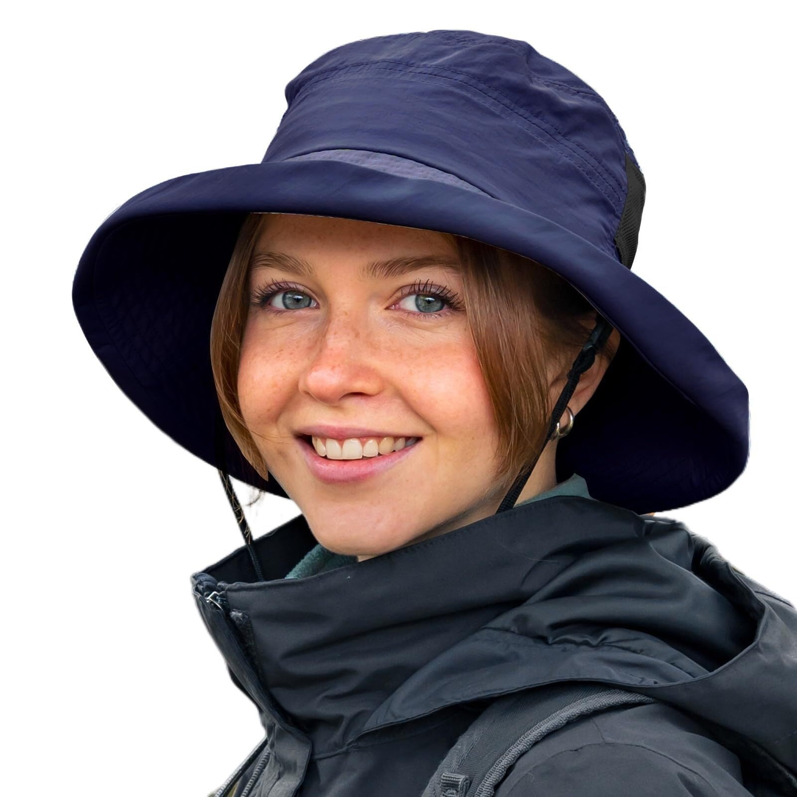 PFFY Wide Brim Sun Hat For Women & Men – UPF 50+, Foldable Bucket Hat With Chin Strap For Fishing, Beach
