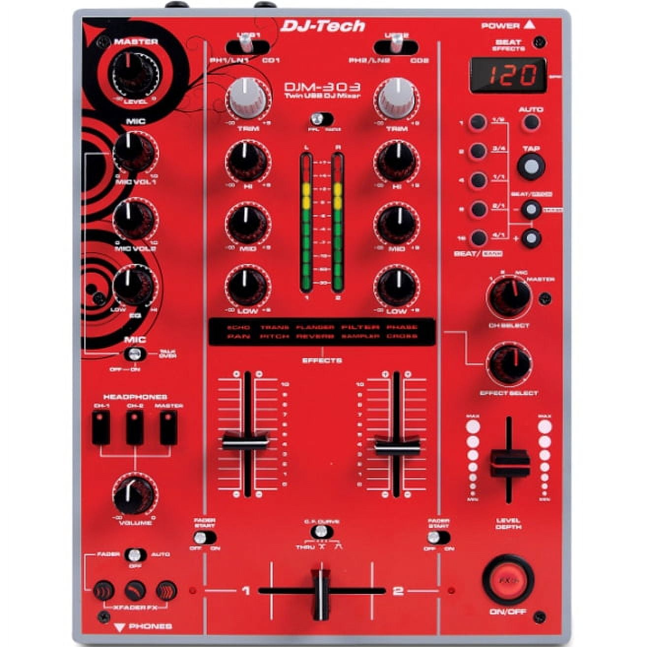 Twin USB - 2CH DJ Mixer w/9 Effects including in-L - Walmart.com