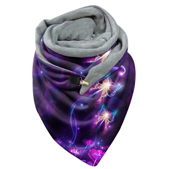 DJN Under $10 Christmas Scarf for Women Christmas Scarves for Women Men, Warm Knitted Winter Scarves with Xmas Prints, Thick & Soft Wrap for Holiday Gift