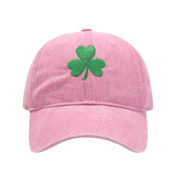 DJN 2026 Women's Color Block Shamrock Sun Hat Retro Cotton Baseball Cap for St Patrick's Day Pink One Size