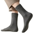 thumbnail image 1 of DJN 33% Wool Blend Socks Thick Solid Color Mid-Crew Winter Warm Socks for Men & Women Dark Gray One Size, 1 of 8