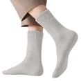 thumbnail image 1 of DJN 33% Wool Blend Socks Thick Solid Color Mid-Crew Winter Warm Socks for Men & Women Light Ashy One Size, 1 of 8