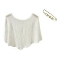 thumbnail image 1 of DJN Pashmina Wraps For Women Women's Elegant Shawl Wraps Soft Open Front Poncho Sweater for Spring Fall Winter 2026 White One Size, 1 of 8