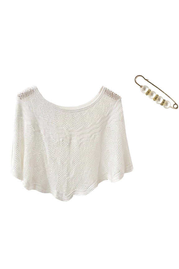 Pashmina Wraps For Women Women's Elegant Shawl Wraps Soft Open Front Poncho Sweater for Spring Fall Winter 2026 White One Size