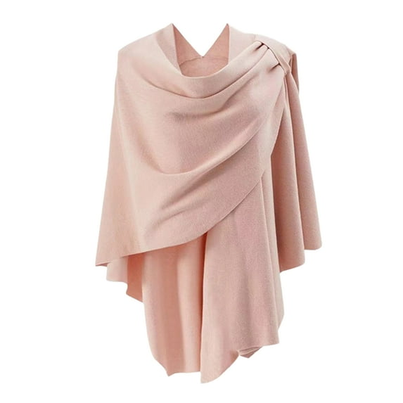 DJN Shawls And Wraps For Evening Dresses Women's Elegant Shawl Wraps Soft Open Front Poncho Sweater for Spring Fall Winter 2026 Pink One Size