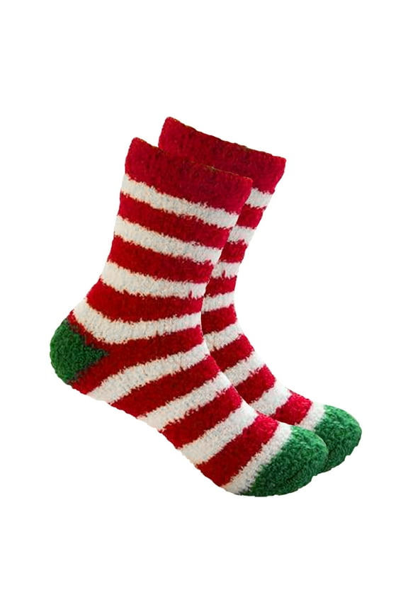 Socks Christmas Printed Fuzzy Socks Thick Fluffy Warm Winter Cozy Plush Soft Sleep Home Socks for Women Men Christmas Socks