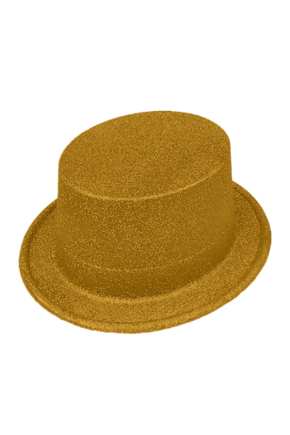 St. Patrick's Day Gold Glitter Party Hat Solid Color Fashion Top Hat Gold One Size