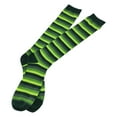 thumbnail image 1 of DJN St. Patrick's Day Women's Socks Green Stripe & Color Block Knee High Socks Festive E One Size, 1 of 3