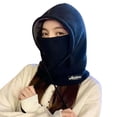 thumbnail image 1 of DJN Women Knit Hat Scarf Combo for Women Winter New Style Pullover Outdoor Warm Ear Protection Set Dark blue One Size, 1 of 4