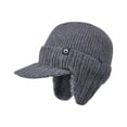 thumbnail image 1 of DJN Women Winter Ear Flap Hat for Outdoor Riding Thickened Fleece Lined Knit Beanie Cotton Windproof Cold Weather Cap Dark Gray One Size, 1 of 8